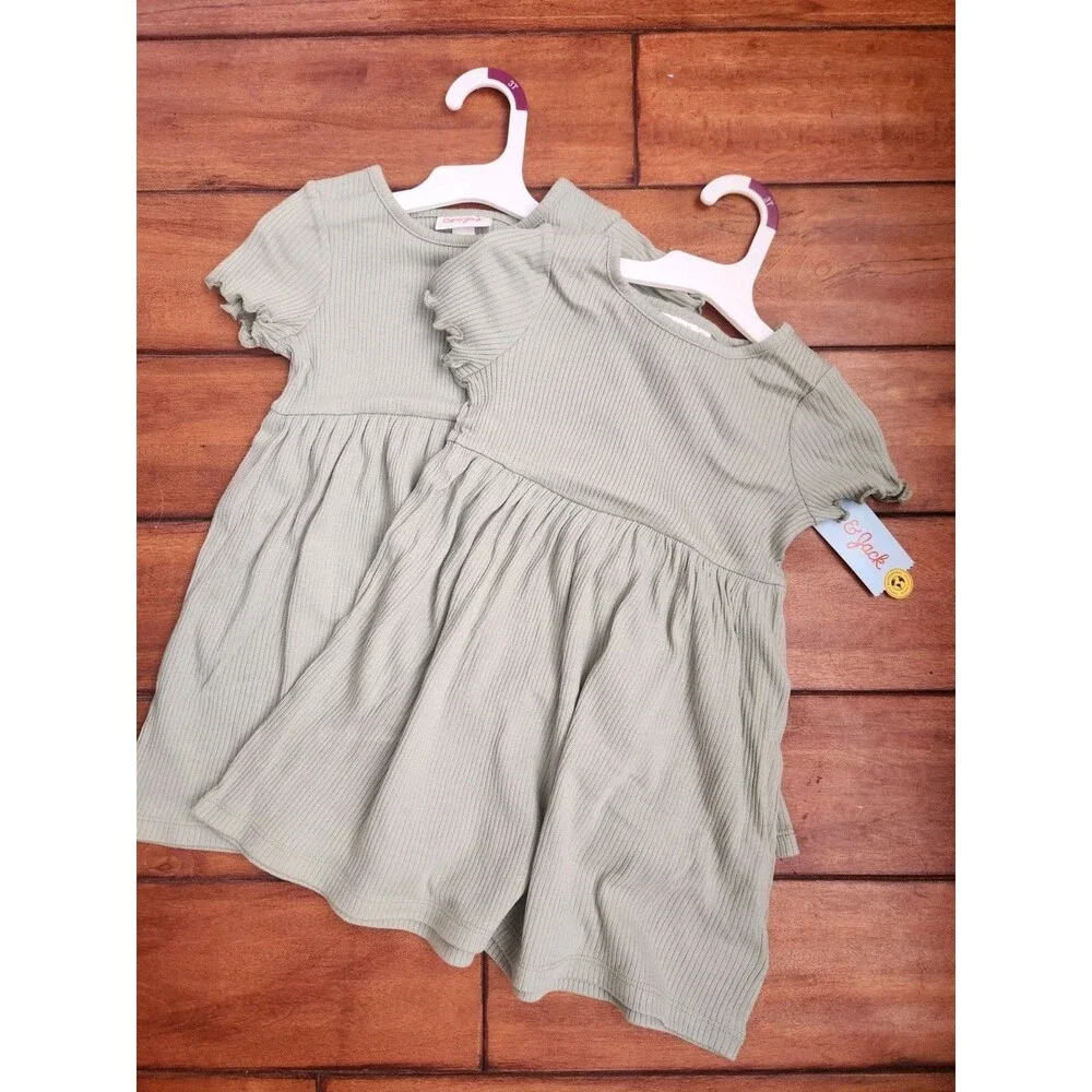 2 Pack Brand New Cat & Jack dresses 3t, Light Olive